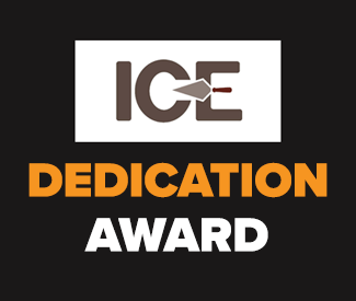 ICEBAC Logo & the words "Dedication Award"