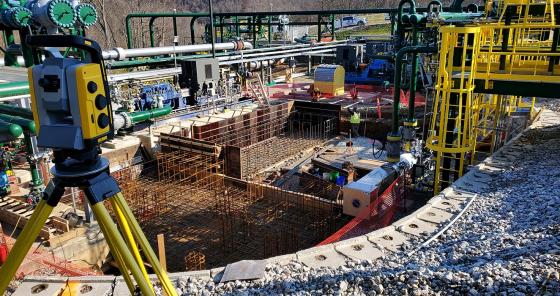 image of new foundation being built within industrial gas plant