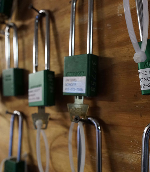 image of safety locks on industrial job site