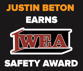 Justin Beton Earns IWEA Safety Award