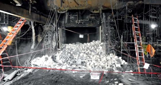 image of industrial demolition of a blast furnace