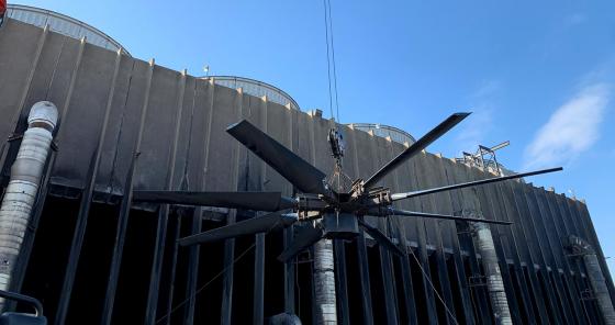 image of cooling tower fan and gearbox replacement